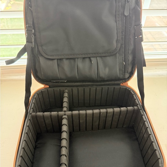 Bright Orange Makeup Organizer with Mirror - Picture 2 of 5